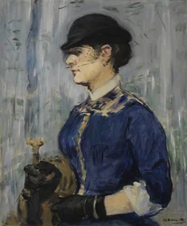 Jeune femme au chapeau rond